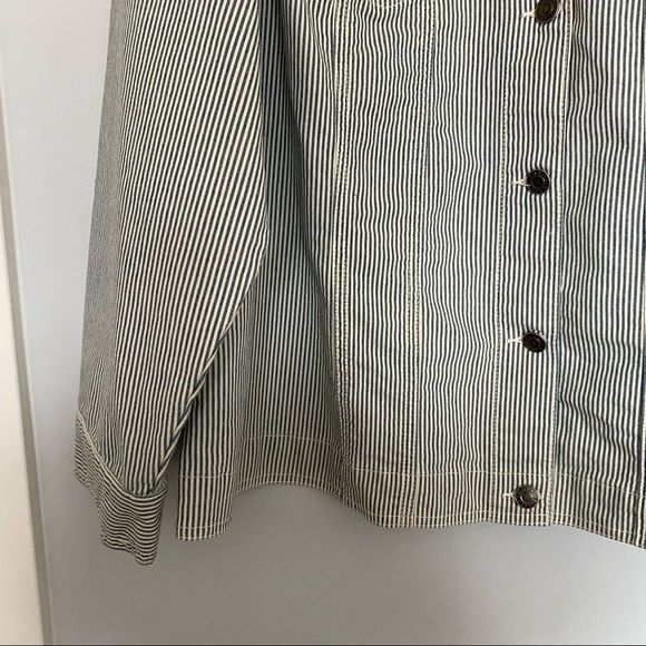 CJ Banks micro stripe button front jacket EUC 2X - Picture 2 of 5